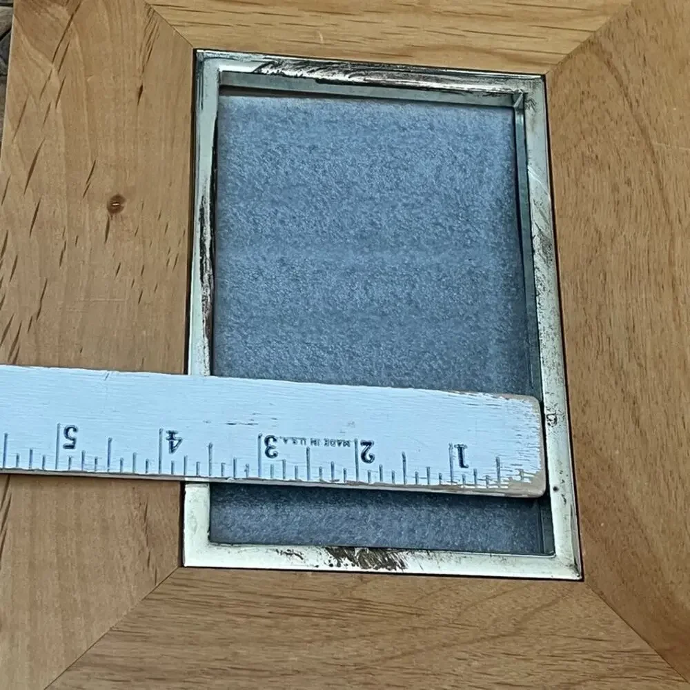 Photo Frame Natural Wood Metal 4 x 6